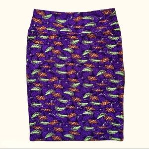 LuLaRoe Cassie Boho Feathers Pencil Skirt